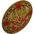 LEGO Round Shield with Curved Face with Gold Dragon Face (75902 / 105523)