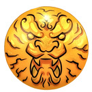 LEGO Round Shield with Curved Face with Lion Head (67623 / 75902)