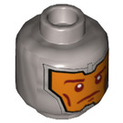 LEGO Royal Soldier Head with Dark Orange Markings on Orange Background (Recessed Solid Stud) (3626 / 24140)