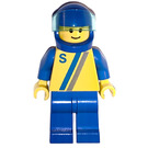 LEGO "S" Racer Blauw/Geel minifiguur