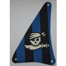 LEGO Sail 15 x 22 Triangular with Black and Blue stripes, Skull with Sword