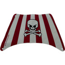 LEGO Sail 18 x 28 Bottom with Red Stripes and Skull and Crossbones (64994)