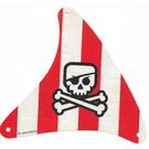 LEGO Sail 21 x 22 Triangular with Red Stripes and Skull with Eye Patch and Crossbones (48144)