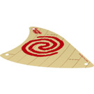 LEGO Sail Triangular with Red Spiral Swirl (Large) (28895)