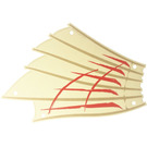 LEGO Sail with Dark Tan Ribs and Red Lines (Left) (68862)
