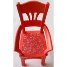 LEGO Salmon Dining Table Chair with Flowers Seat Sticker (6925)