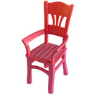 LEGO Salmon Dining Table Chair with Stripes and Hearts Sticker (6925)