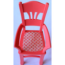 LEGO Salmon Dining Table Chair with Wicker Seat Sticker (6925)