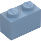 LEGO Sand blå Kloss 1 x 2 med bunnrør (3004 / 93792)