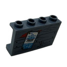 LEGO Sand Blue Brick 1 x 2 with Wooden Boards, Wood Grain, Nails, Red Paint and 'SQUIDS' Sticker with Bottom Tube (3004)
