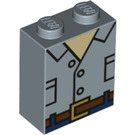 LEGO Zandblauw Steen 1 x 2 x 2 met Sand Blauw Shirt met Stud houder aan de binnenzijde (3245 / 39442)