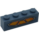 LEGO Sand Blue Brick 1 x 4 with target display panel Sticker (3010)