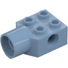 LEGO Sand Blue Brick 2 x 2 with Hole and Rotation Joint Socket (48169 / 48370)