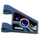 LEGO Sand Blue Flag 2 x 2 Angled with 2 Purple Lights and Silver Markings Left Sticker without Flared Edge (44676)
