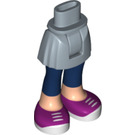 LEGO Sand Blue Hip with Basic Curved Skirt with Magenta Shoes with White Laces and Soles with Thick Hinge (23896 / 92820)