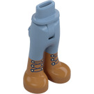 LEGO Sand Blue Hip with Pants with Medium Flesh Boots and Black Laces (100945)