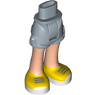 LEGO Sand Blue Hip with Rolled Up Shorts with Yellow Shoes with Thick Hinge (11403 / 35556)