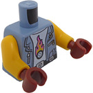 LEGO Zandblauw Monteur, Vrouwelijk Minifiguur Torso (973 / 76382)