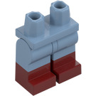 LEGO Sandblau Minifigur Hüften und Beine mit Dunkelrot Boots (21019 / 27975)