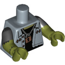 LEGO Sand Blue Monster Rocker Minifig Torso with Olive Green Arms with Black Short Sleeves and Olive Green Hands (973 / 16360)