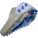 LEGO Zandblauw Mosasaur Upper Kaak 4 x 8 x 2 1/3 met Dark Grijs, Rood, en Dark Blauw (40387 / 40852)