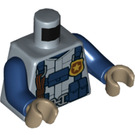 LEGO Sandblå Officer i Jumpsuit Minifig Torso (973 / 76382)