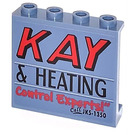 LEGO Sand Blue Panel 1 x 4 x 3 with KAY & HEATING Control Experts" Sticker with Side Supports, Hollow Studs (35323)