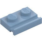 LEGO Sand blå Plate 1 x 2 med Dør Jernbane (32028)