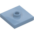 LEGO Sand blå Plate 2 x 2 med Rille og 1 Senter Knott (23893 / 87580)