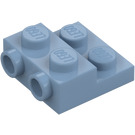 LEGO Sand Blue Plate 2 x 2 x 0.7 with 2 Studs on Side (4304 / 99206)