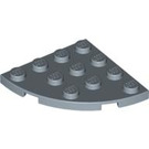 LEGO Sand Blue Plate 4 x 4 Round Corner (30565)