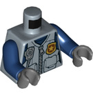 LEGO Blu sabbiato Polizia Busto con Gold Distintivo (973 / 76382)