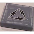 LEGO Sand Blue Tile 2 x 2 with Alpha Team Arctic Lightning Logo with Groove (3068 / 49725)