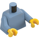 LEGO Sand Blue Undecorated Torso with Sand Blue Arms and Yellow Hands (6131 / 76382)