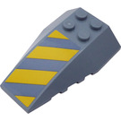 LEGO Sandblau Keil 6 x 4 Verdreifachen Gebogen mit Sand Blau und Gelb Streifen Aufkleber (43712)