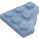 LEGO Blu sabbiato Cuneo Piastra 3 x 3 Angolo (2450)