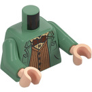 LEGO Sand Grønn Arthur Weasley med Sand Grønn Jakke og Reddish Brun Ben Minifigur Overkropp (973 / 76382)