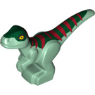 LEGO Sand Green Baby Raptor with Dark Green Back and Dark Red Stripes (37829 / 78373)