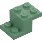 LEGO Sand Green Bracket 2 x 3 with Plate and Step with Bottom Stud Holder (73562)