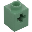 LEGO Sand Green Brick 1 x 1 with Axle Hole (73230)