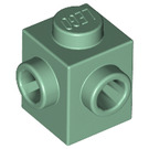 LEGO Sand Green Brick 1 x 1 with Two Studs on Adjacent Sides (26604)