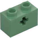 LEGO Sand Grön Kloss 1 x 2 med Axelhål ('+' Öppning och bottenrör) (31493 / 32064)