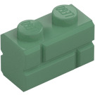 LEGO Sandgrün Stein 1 x 2 mit Embossed Bricks (98283)