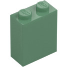 LEGO Sand Green Brick 1 x 2 x 2 with Inside Axle Holder (3245)