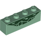 LEGO Sand Green Brick 1 x 4 with Green Scales (3010 / 39355)