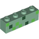 LEGO Sandgrün Backstein 1 x 4 mit Green Squares / Pixels (3010 / 102460)