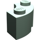LEGO Sand Green Brick 2 x 2 Round Corner with Stud Notch and Normal Underside (3063 / 45417)