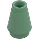 LEGO Sand Green Cone 1 x 1 with Top Groove (28701 / 59900)