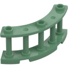 LEGO Sand Green Fence Spindled 4 x 4 x 2 Quarter Round with 3 Studs (21229)