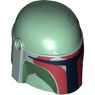 LEGO Sand Green Helmet with Sides Holes with Dark Brown and Silver (87610 / 90749)